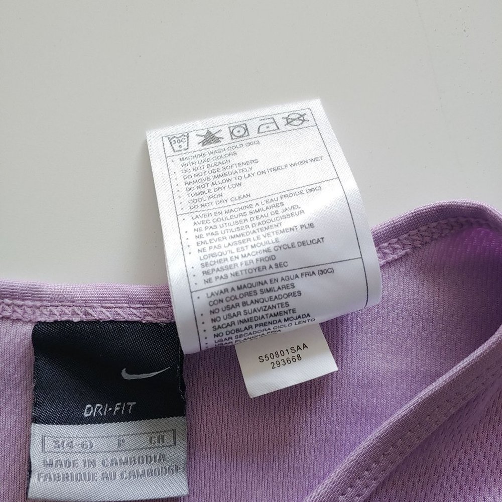 Nike Dri-Fit Light Purple Lavender Workout Top SMALL Short Sleeve Tennis - Picture 5 of 6